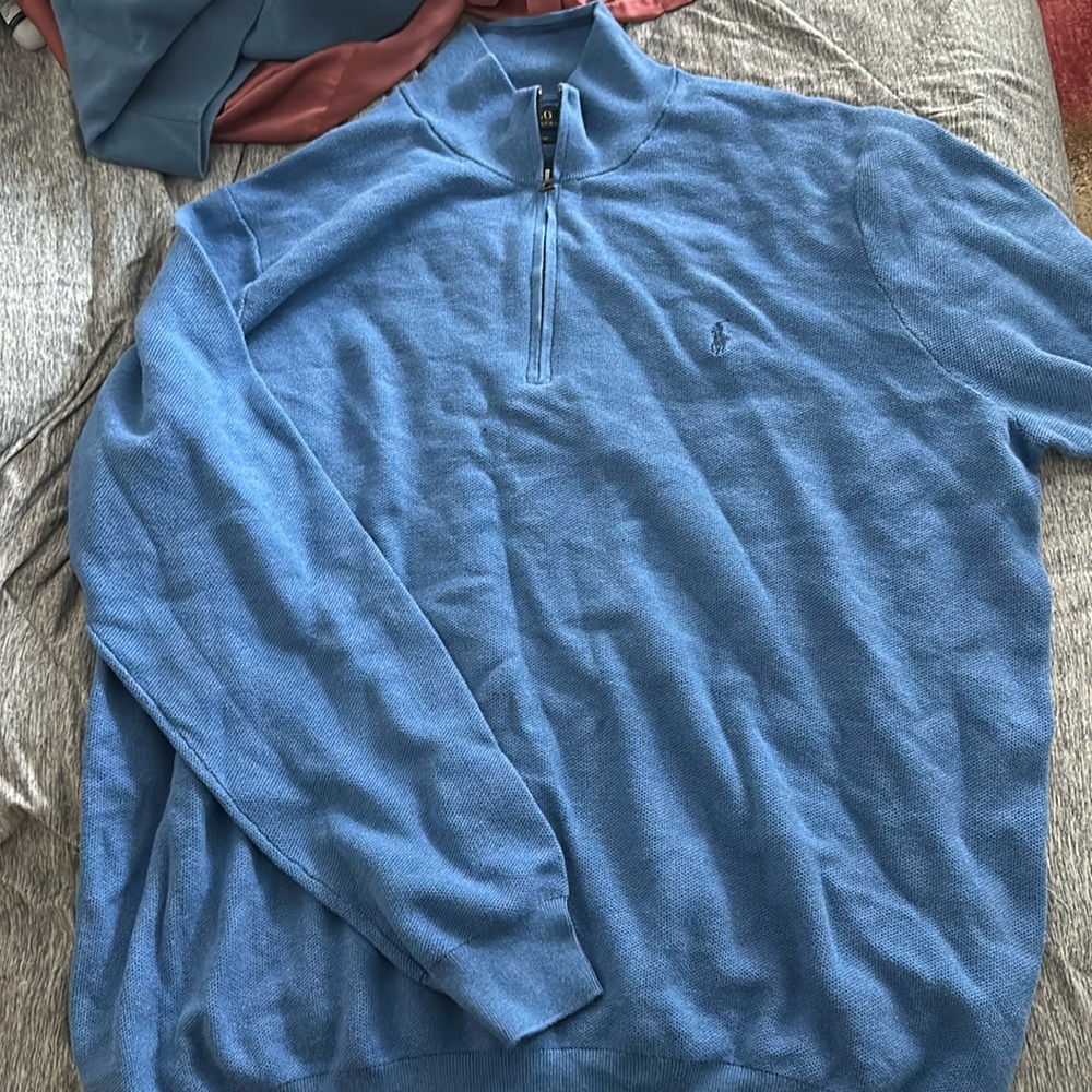 Mens Ralph Lauren Blue Quarter zip 3XLT